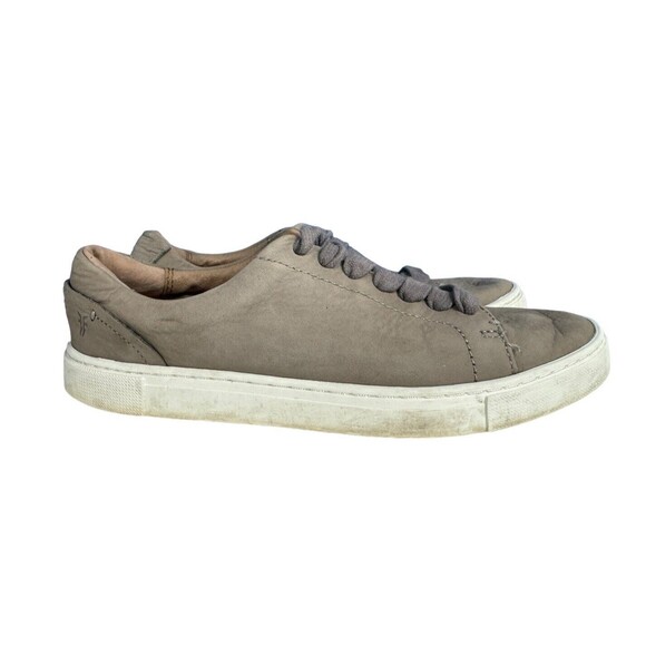 FRYE IVY Sneakers 3471182 Grey Taupe Low Lace Leather Shoes Womens Size 6.5 - Picture 1 of 12